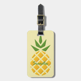Grote 3D ananas Bagagelabel