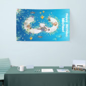 Grote 3e verjaardag onder het Zee Foto Collage Spandoek (Beurs)