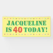 Grote 40e verjaardag aankondiging spandoek (Horizontaal)