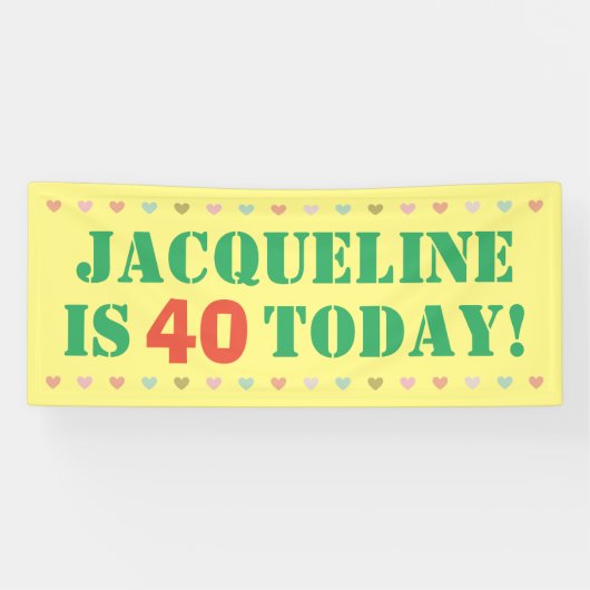 Grote 40e verjaardag aankondiging spandoek (Horizontaal)