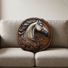 Grote 40x40 cm westerse paard ronde kussen
