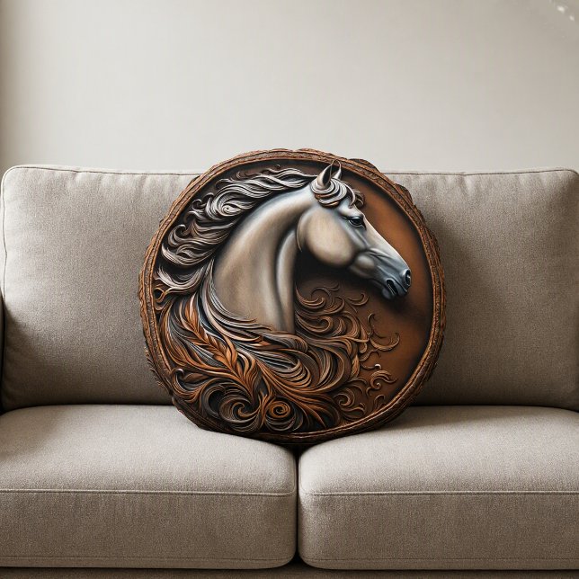 Grote 40x40 cm westerse paard ronde kussen (Creator heeft geüpload)