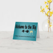 Grote 4-0 40e verjaardag Kaart (Gele Bloem)