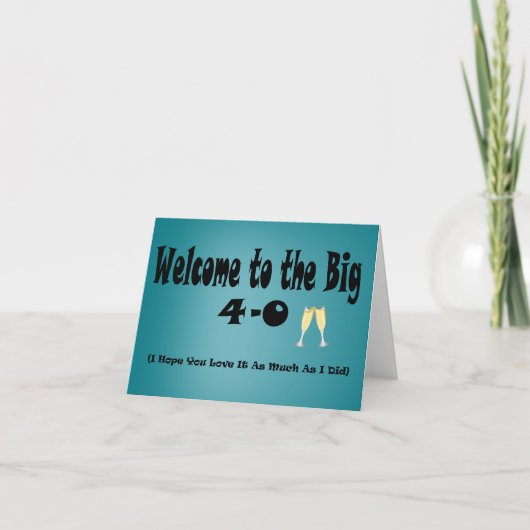 Grote 4-0 40e verjaardag Kaart (Voorkant)