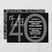 Grote 4-0 uitnodigingen voor verjaardagsfeestjes (Voorkant / Achterkant)