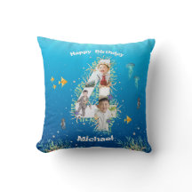 Grote 4-de-verjaardag fotocollage onder het Zee