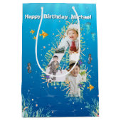 Grote 4-de-verjaardag fotocollage onder het Zee Medium Cadeauzakje (Voorkant)