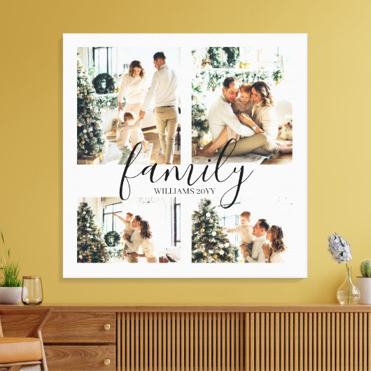 Grote 4 foto's — Collage Canvas — witte serie (Insitu (Woonkamer))