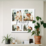 Grote 4 foto's — Collage Canvas — witte serie<br><div class="desc">Een groot,  modern,  uniek familiefilotcanvas dat foto's collage afdrukt om zich aan te passen met vier favoriete afbeeldingen. Happy familieherinneringen foto home decor-stuk gepersonaliseerd met stijlvol script font "family".</div>