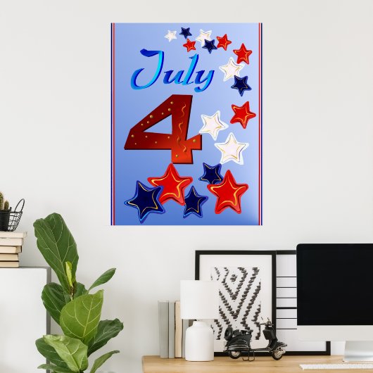 Grote 4 juli Poster (Thuiskantoor)