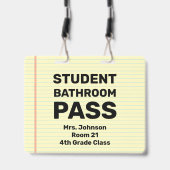 Grote 4x5 Leerling Badkamer Pas Klas Lanyard Badge (Achterkant met lanyard)