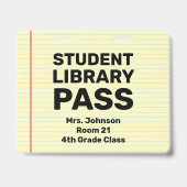 Grote 4x5 student bibliotheek pas klas lanyard badge (Achterkant)