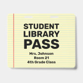 Grote 4x5 student bibliotheek pas klas lanyard badge (Voorzijde)