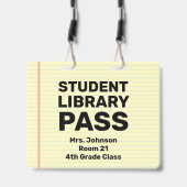 Grote 4x5 student bibliotheek pas klas lanyard badge (Achterkant met lanyard)