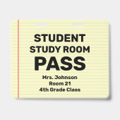 Grote 4x5 student studeerkamer pas lanyard badge (Achterkant)