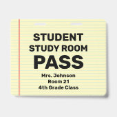 Grote 4x5 student studeerkamer pas lanyard badge (Voorzijde)
