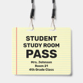 Grote 4x5 student studeerkamer pas lanyard badge (Achterkant met lanyard)