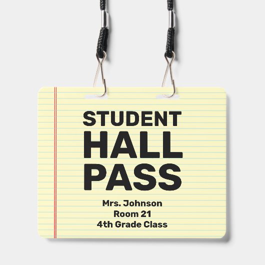 Grote 4x5 studenten halpas lanyard badge (Voorzijde met lanyard)