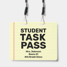 Grote 4x5 studententakenpas klasbadge aan koord