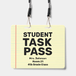 Grote 4x5 studententakenpas klasbadge aan koord badge