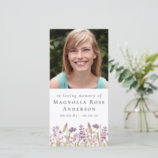 Grote 4x8 herdenkingsbladwijzer | Wilde lavendel (Staand voorkant)