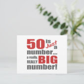 Grote 50e verjaardag briefkaart (Staand voorkant)
