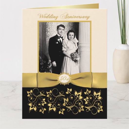 GROTE 50e verjaardag foto handtekeningkaart voor g Kaart (Voorkant)