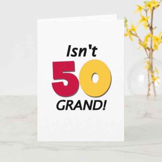 Grote 50e verjaardag kaart (Gele Bloem)