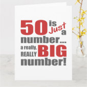 Grote 50e verjaardag kaart (Gele Bloem)