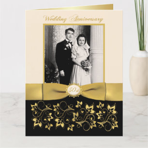 Grote 50ste verjaardagsfoto handtekeningkaart voor kaart