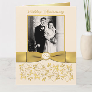 Grote 50ste verjaardagsfoto handtekeningkaart voor kaart