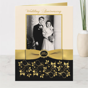 Grote 50ste verjaardagsfoto handtekeningkaart voor kaart
