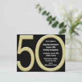 Grote 5-0 gouden feestuitnodigingen kaart (Staand voorkant)