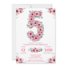 Grote 5-jarige groene olievlek Girl Pink Flowers