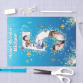 Grote 5e foto onder het Zee Birthday Foto Collage Tissuepapier (Craft)