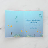 Grote 5e verjaardag onder het Zee Foto Collage Kaart (Binnen)