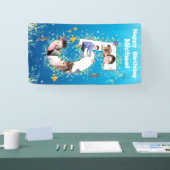Grote 5e verjaardag onder het Zee Foto Collage Spandoek (Beurs)