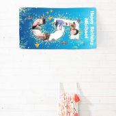 Grote 5e verjaardag onder het Zee Foto Collage Spandoek (Insitu)