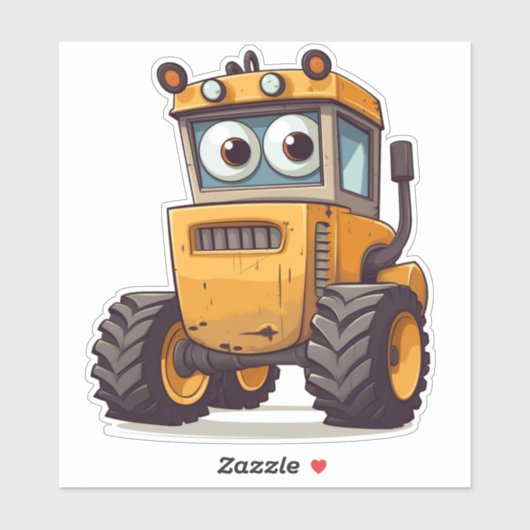 Grote 6-inch x6-Cute Tractor-Sticker Sticker (Vel)