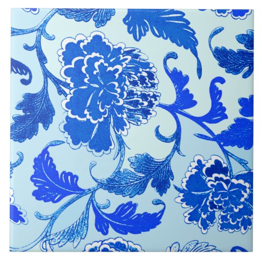 Grote (6 x 6 inch) keramische flacon, groot, flore tegeltje (Voorkant)