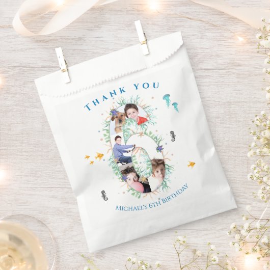 Grote 6e foto-collage Birthday onder het Zee Bedankzakje (Geknipt)