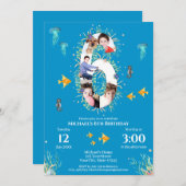 Grote 6e foto-collage Birthday onder het Zee Kaart (Voorkant / Achterkant)