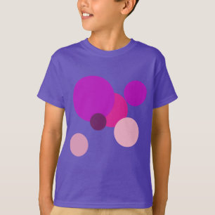 Grote 70s polka stippen in paars t-shirt