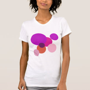 Grote 70s polka stippen in paars t-shirt