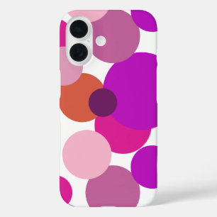 Grote 70s stippen in paars iPhone 16 hoesje