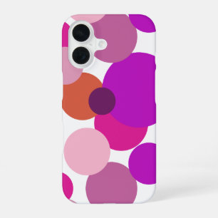 Grote 70s stippen in paars iPhone 16 hoesje