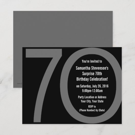 Grote 7-0 uitnodigingen voor verjaardagsfeestjes (Voorkant / Achterkant)