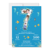 Grote 7e foto-collage Birthday onder het Zee