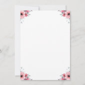 Grote 7e verjaardag Groene olievlek Roze bloemen Kaart (Achterkant)