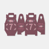 Grote 7e verjaardag Roze bloemen meisje Groene oli Bedankdoosjes (Uitgevouwen)